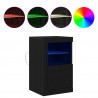 Komoda LED Czarny Dąb 41 x 37 x 67 cm Materiał drewnopochodny