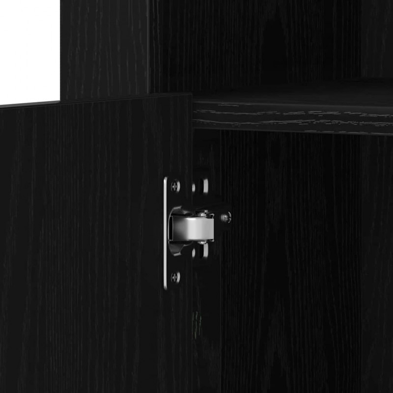 Komoda LED Czarny Dąb 41 x 37 x 67 cm Materiał drewnopochodny