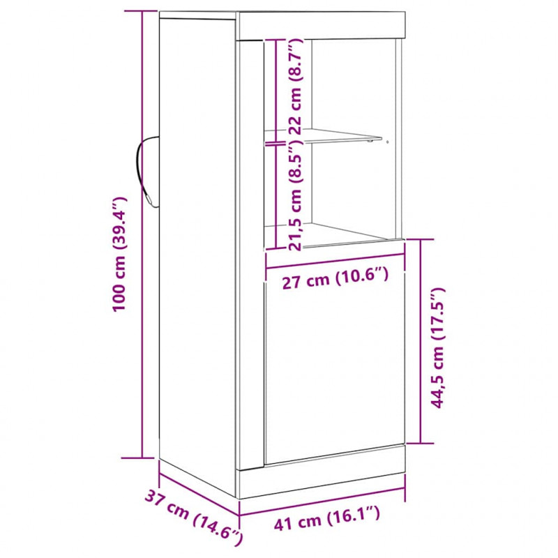 Komoda LED Brązowy 41 x 37 x 100 cm Materiał drewnopochodny