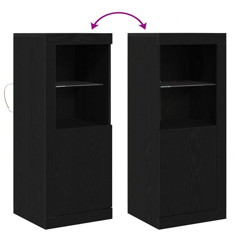 Komoda LED Czarny 41 x 37 x 100 cm Materiał drewnopochodny