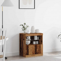 Komoda LED Brązowy 60,5 x 37 x 67 cm Materiał drewnopochodny