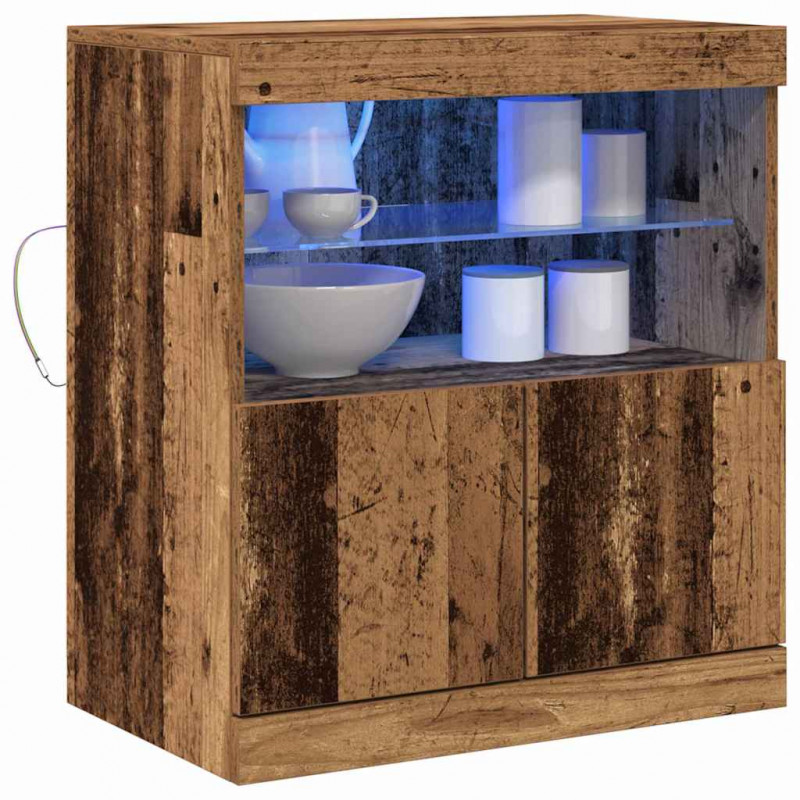 Komoda LED Brązowy 60,5 x 37 x 67 cm Materiał drewnopochodny