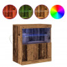 Komoda LED Brązowy 60,5 x 37 x 67 cm Materiał drewnopochodny