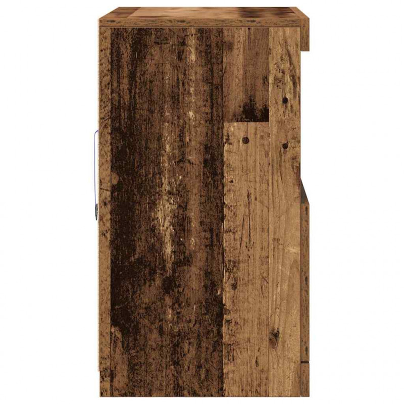 Komoda LED Brązowy 60,5 x 37 x 67 cm Materiał drewnopochodny