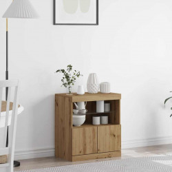 Komoda LED Brązowy 60,5 x 37 x 67 cm Materiał drewnopochodny