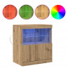 Komoda LED Brązowy 60,5 x 37 x 67 cm Materiał drewnopochodny