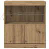 Komoda LED Brązowy 60,5 x 37 x 67 cm Materiał drewnopochodny