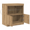 Komoda LED Brązowy 60,5 x 37 x 67 cm Materiał drewnopochodny
