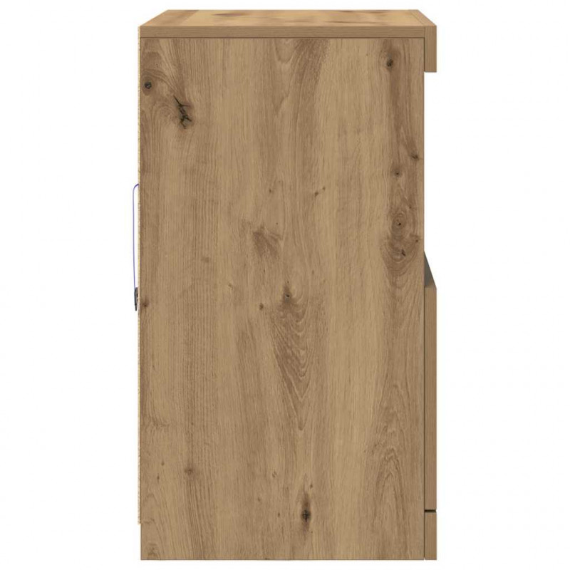 Komoda LED Brązowy 60,5 x 37 x 67 cm Materiał drewnopochodny