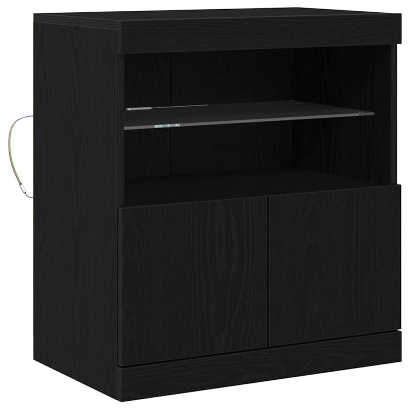 Komoda LED Czarny 60,5 x 37 x 67 cm Materiał drewnopochodny