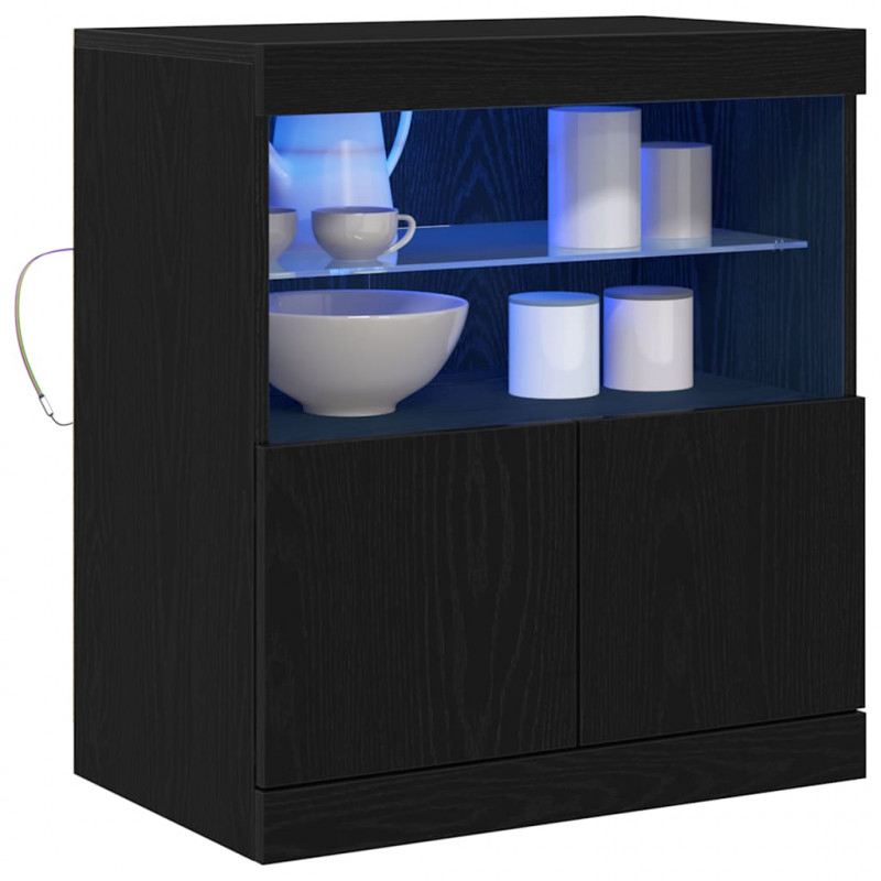 Komoda LED Czarny 60,5 x 37 x 67 cm Materiał drewnopochodny