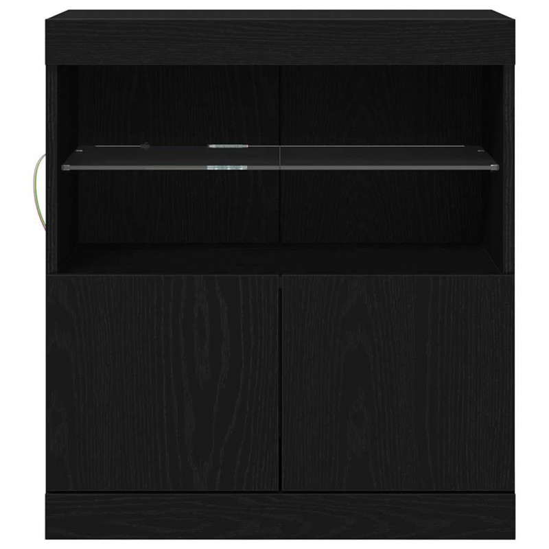 Komoda LED Czarny 60,5 x 37 x 67 cm Materiał drewnopochodny