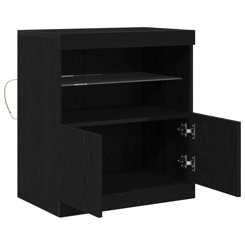Komoda LED Czarny 60,5 x 37 x 67 cm Materiał drewnopochodny