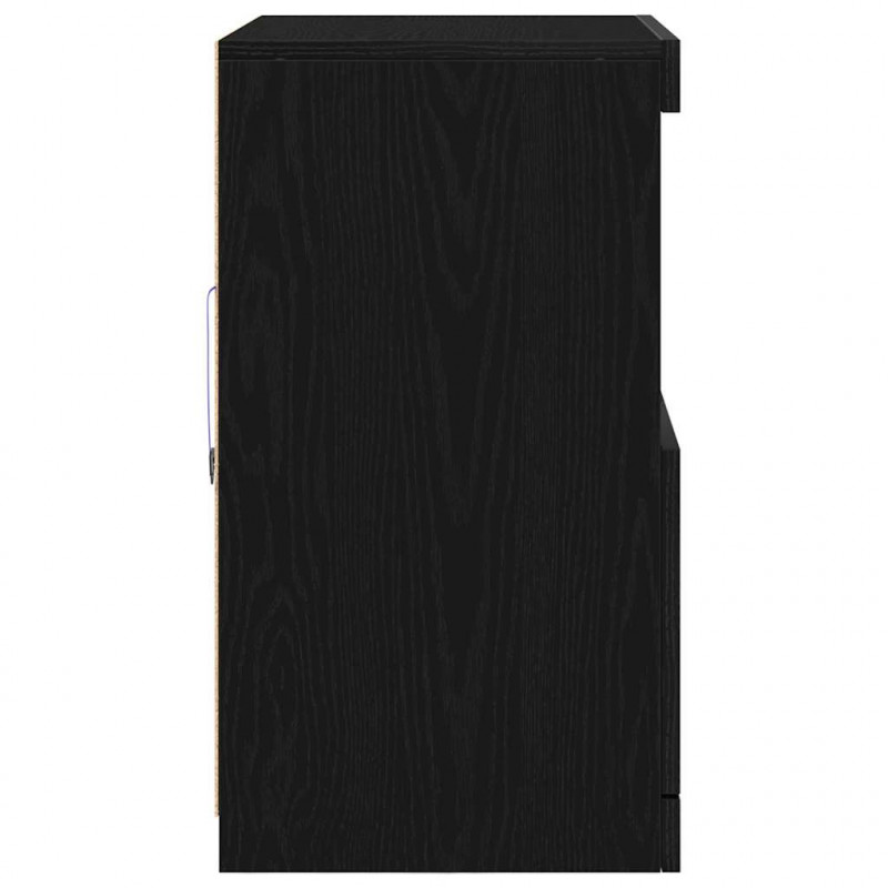 Komoda LED Czarny 60,5 x 37 x 67 cm Materiał drewnopochodny