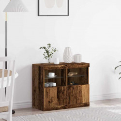 Komoda LED Brązowy 81 x 37 x 66,5 cm Materiał drewnopochodny