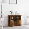 Komoda LED Brązowy 81 x 37 x 66,5 cm Materiał drewnopochodny