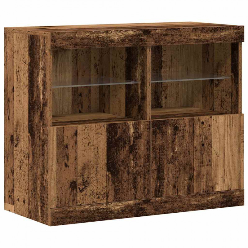 Komoda LED Brązowy 81 x 37 x 66,5 cm Materiał drewnopochodny