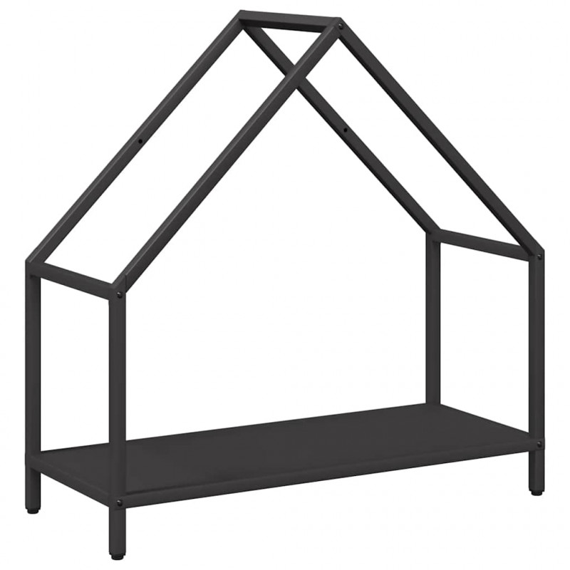Stojak na drewno opałowe czarny 60x25x60 cm