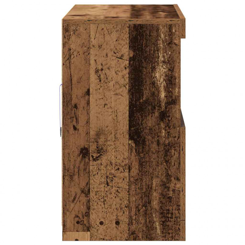 Komoda LED Brązowy 81 x 37 x 66,5 cm Materiał drewnopochodny