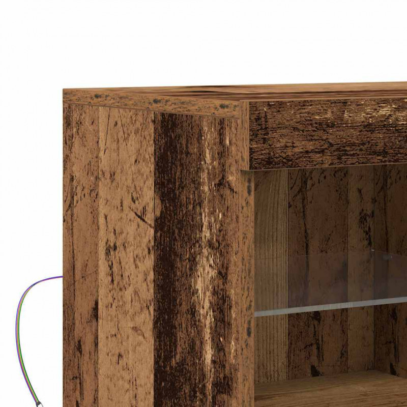 Komoda LED Brązowy 81 x 37 x 66,5 cm Materiał drewnopochodny