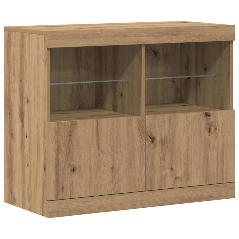 Komoda LED Brązowy 81 x 37 x 66,5 cm Materiał drewnopochodny