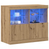 Komoda LED Brązowy 81 x 37 x 66,5 cm Materiał drewnopochodny