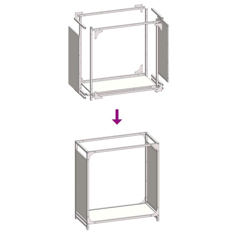 Stojak na drewno opałowe 60x28x65 cm Stal walcowana na zimno