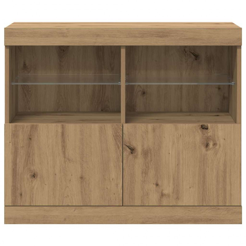 Komoda LED Brązowy 81 x 37 x 66,5 cm Materiał drewnopochodny