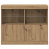 Komoda LED Brązowy 81 x 37 x 66,5 cm Materiał drewnopochodny