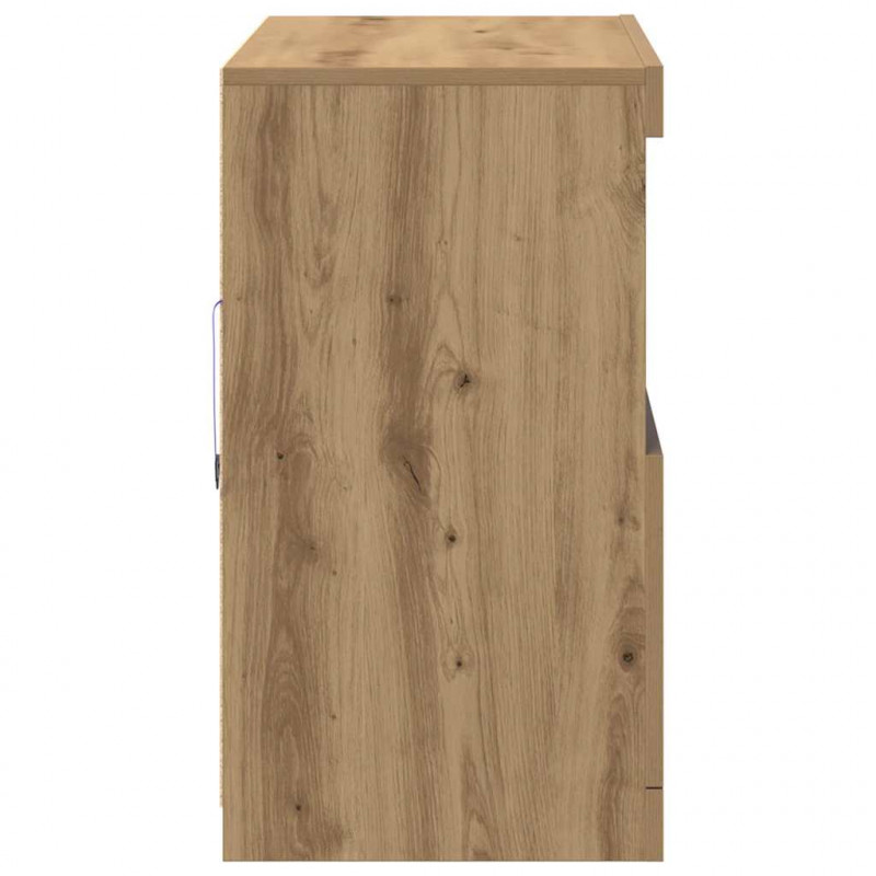 Komoda LED Brązowy 81 x 37 x 66,5 cm Materiał drewnopochodny