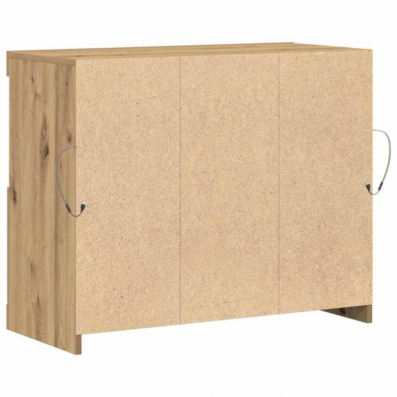 Komoda LED Brązowy 81 x 37 x 66,5 cm Materiał drewnopochodny