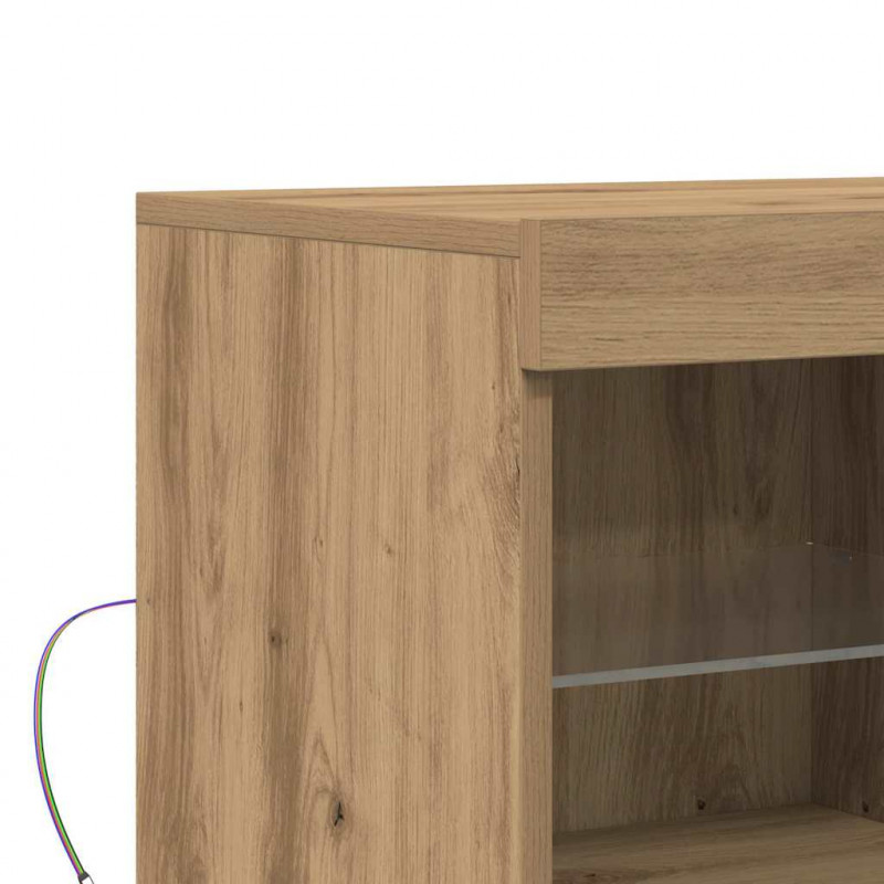 Komoda LED Brązowy 81 x 37 x 66,5 cm Materiał drewnopochodny