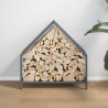 Stojak na drewno opałowe antracyt 60x25x60 cm