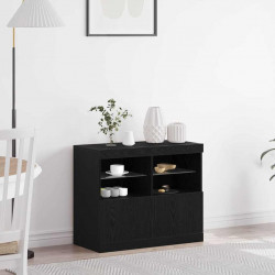 Komoda LED Czarny 81 x 37 x 66,5 cm Materiał drewnopochodny