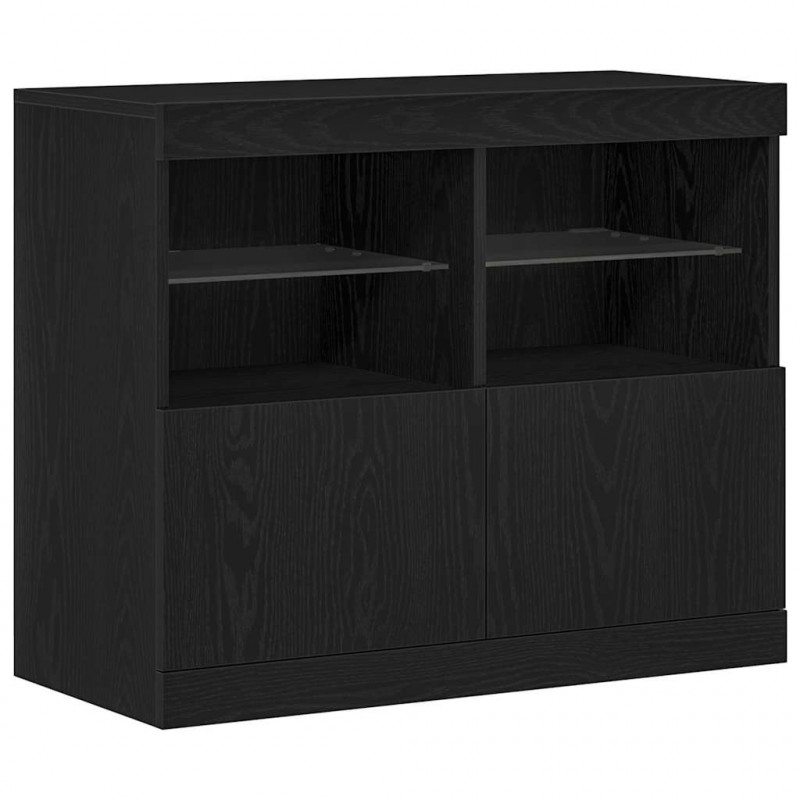 Komoda LED Czarny 81 x 37 x 66,5 cm Materiał drewnopochodny