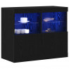Komoda LED Czarny 81 x 37 x 66,5 cm Materiał drewnopochodny