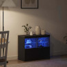 Komoda LED Czarny 81 x 37 x 66,5 cm Materiał drewnopochodny