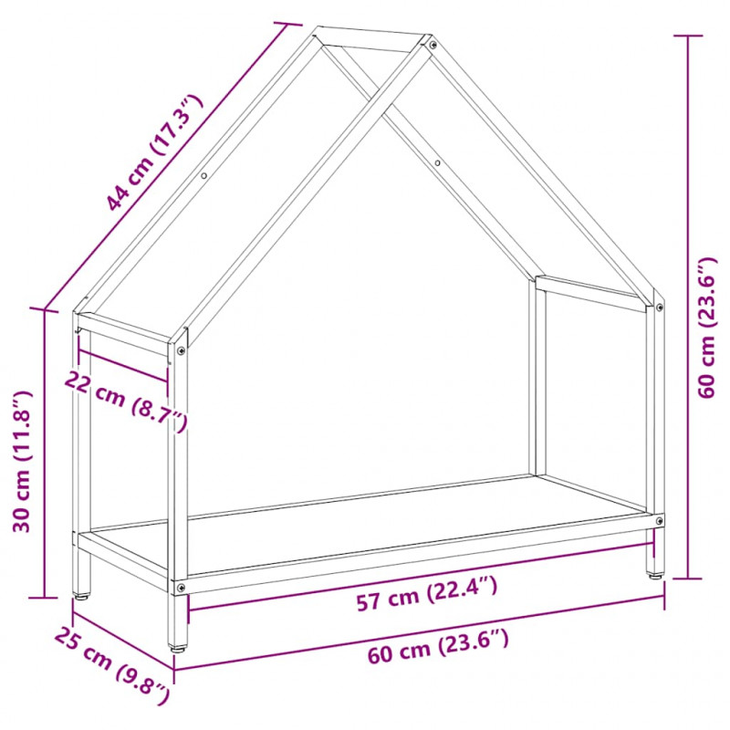 Stojak na drewno opałowe antracyt 60x25x60 cm