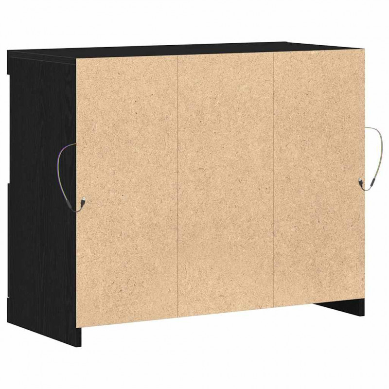 Komoda LED Czarny 81 x 37 x 66,5 cm Materiał drewnopochodny
