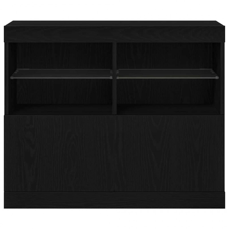 Komoda LED Czarny 81 x 37 x 66,5 cm Materiał drewnopochodny