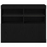 Komoda LED Czarny 81 x 37 x 66,5 cm Materiał drewnopochodny