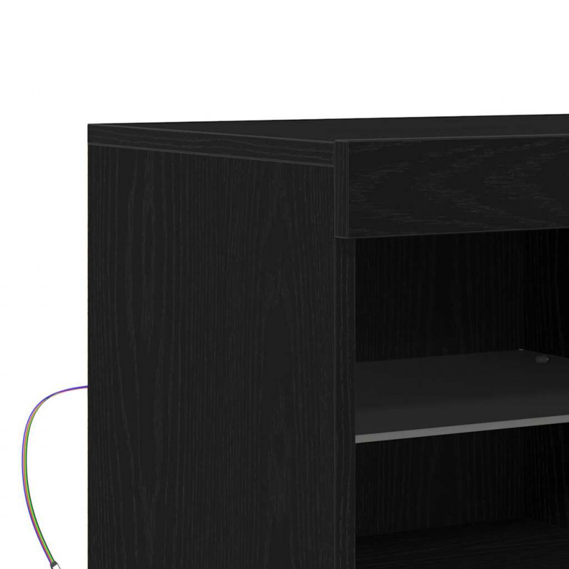 Komoda LED Czarny 81 x 37 x 66,5 cm Materiał drewnopochodny