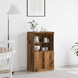 Komoda LED Brązowy 60 x 37 x 100 cm Materiał drewnopochodny