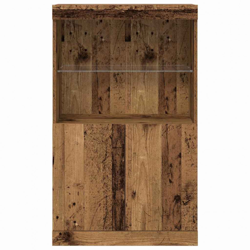 Komoda LED Brązowy 60 x 37 x 100 cm Materiał drewnopochodny