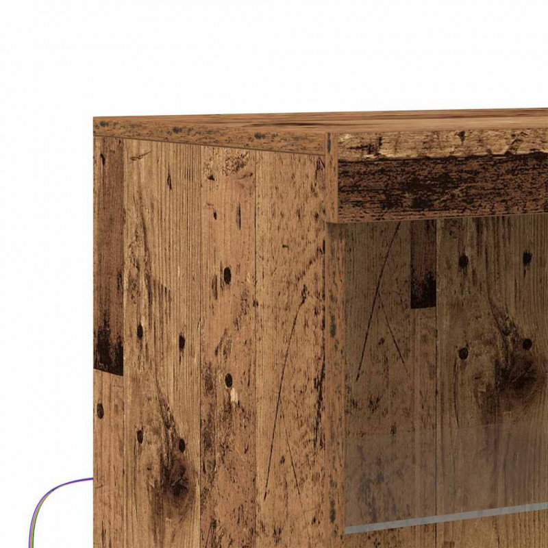 Komoda LED Brązowy 60 x 37 x 100 cm Materiał drewnopochodny
