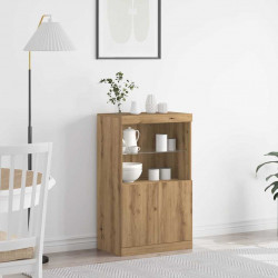 Komoda LED Brązowy 60 x 37 x 100 cm Materiał drewnopochodny
