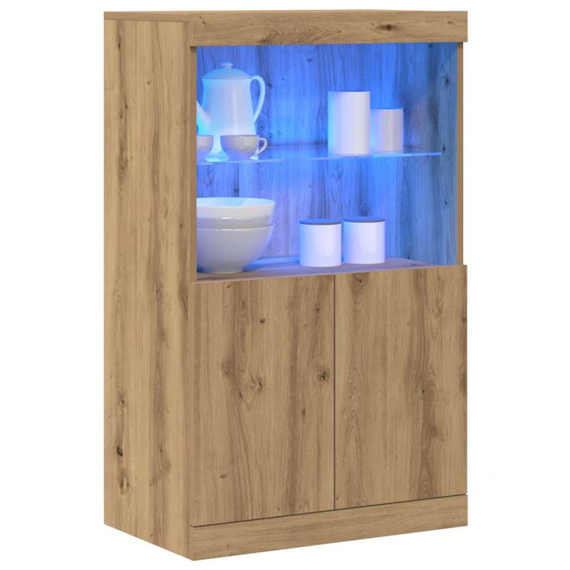 Komoda LED Brązowy 60 x 37 x 100 cm Materiał drewnopochodny
