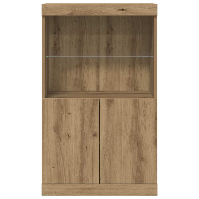 Komoda LED Brązowy 60 x 37 x 100 cm Materiał drewnopochodny