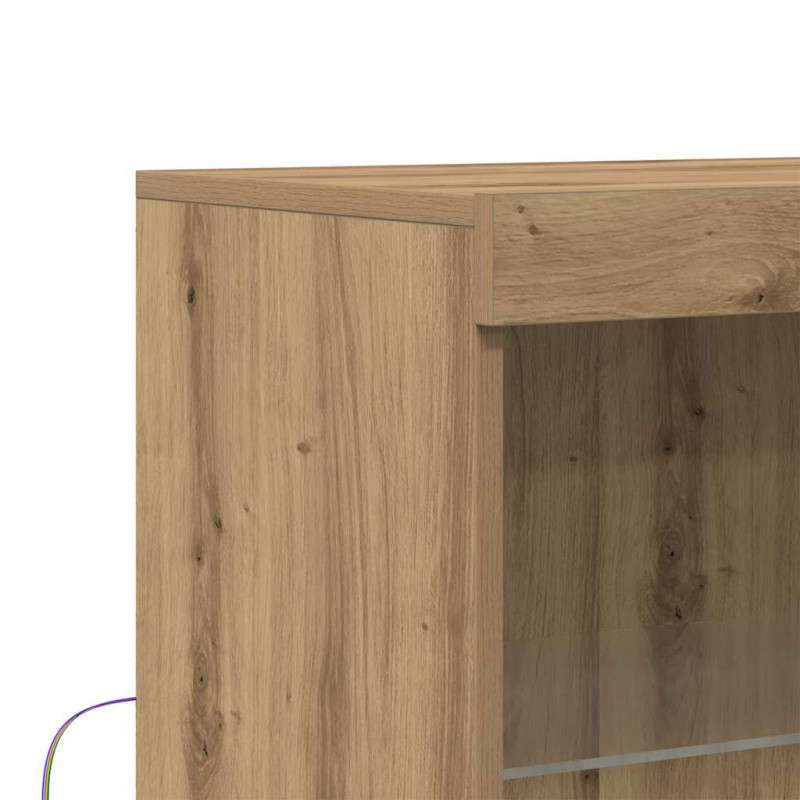 Komoda LED Brązowy 60 x 37 x 100 cm Materiał drewnopochodny