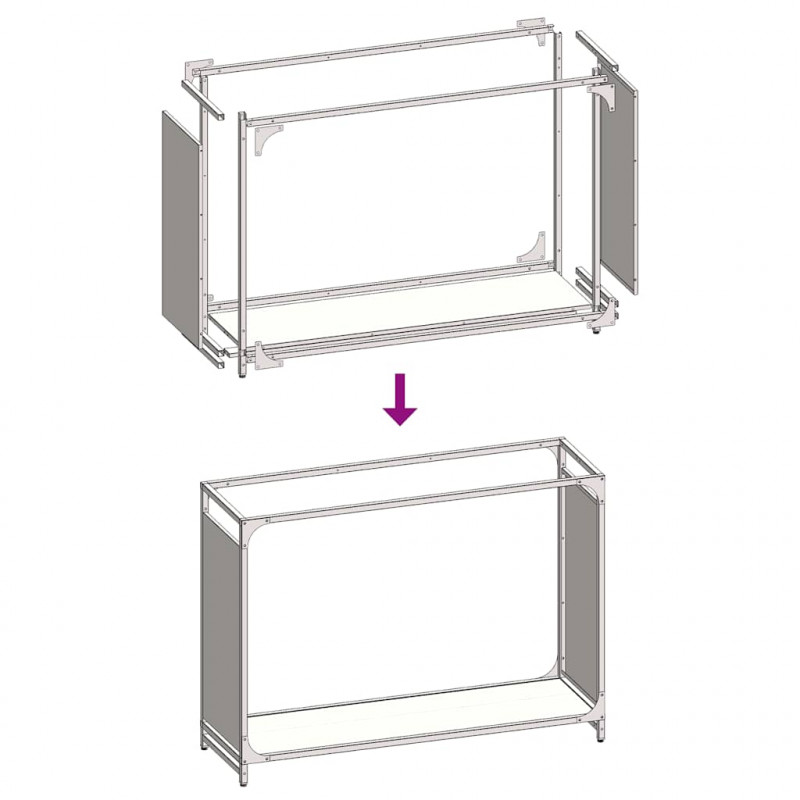 Stojak na drewno opałowe 90x28x65 cm Stal walcowana na zimno